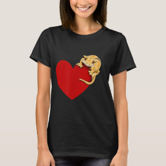 Gecko Kärlek Crest Gecko Älskare Gecko Heart Cute T Shirt