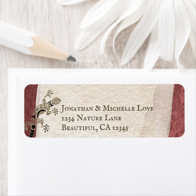 Gecko - Ligud, Stucco och Stone Southwest Adress Returadress Etikett (Insitu)