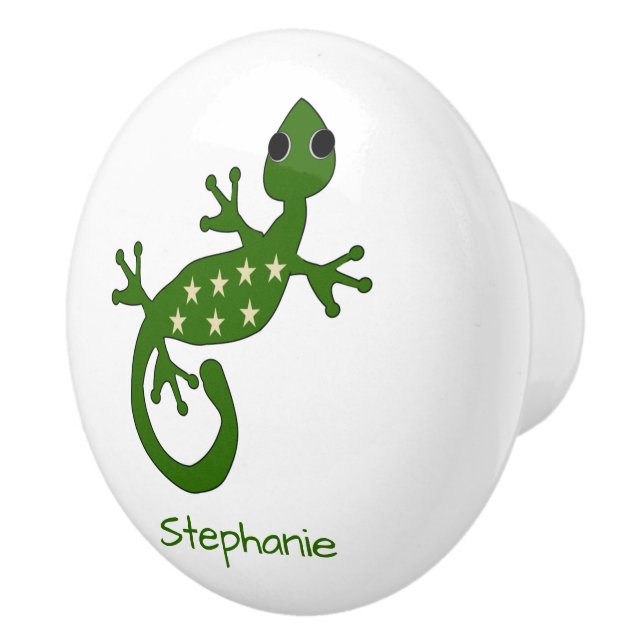 Gecko Lizard Design Personalised Knopp (Höger)