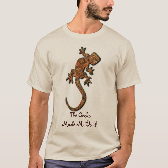 Gecko Lizard Funny Animal-älskare mellan T-Shirt (Framsida)