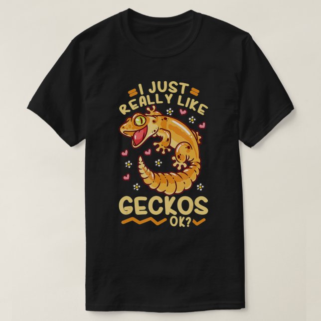Gecko Lizard Leopard Geckos Terraristic T Shirt (Design framsida)