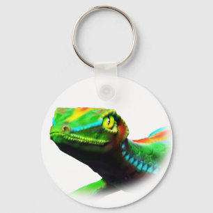 Gecko Lizard Rainbow Färg Keychain Nyckelring