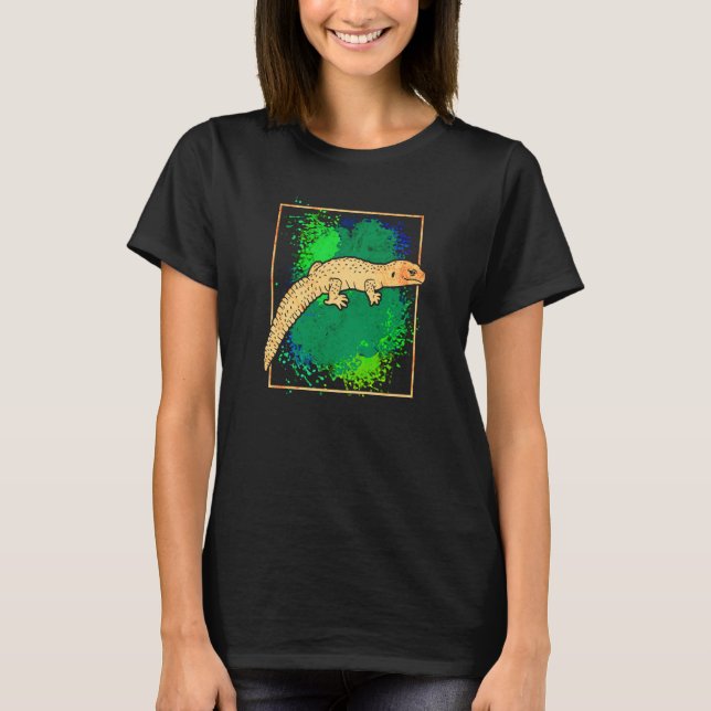 Gecko Lizard Reptile Animal Colorful T Shirt (Framsida)