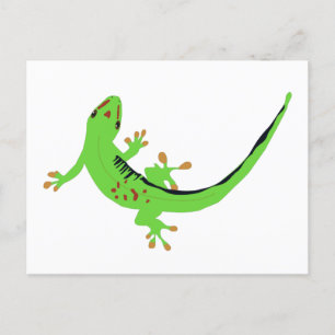Gecko Lizard Reptile Illustration Helg Vykort