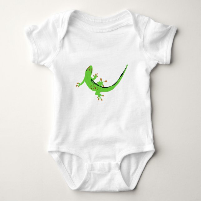 Gecko Lizard Reptile Illustration T Shirt (Framsida)