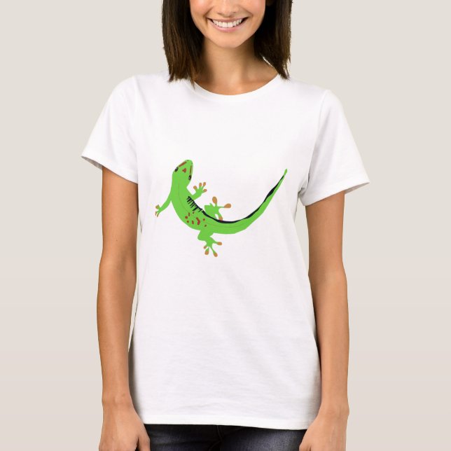 Gecko Lizard Reptile Illustration T Shirt (Framsida)