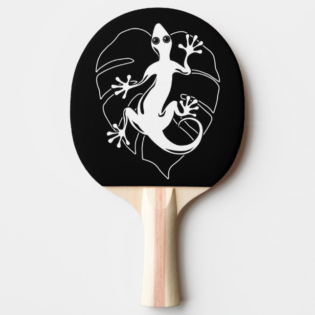 Gecko Lizard Silhouette Pingisracket (Framsidan)