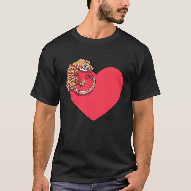 Gecko Love Crested Gecko Lover Gecko Heart Cute Cr T Shirt (Framsida)
