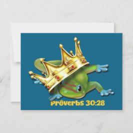 Gecko med krona—Proverbs Vykort