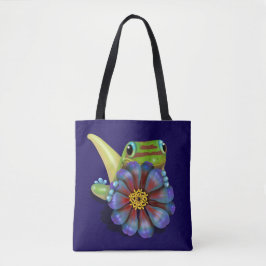 Gecko med Zinnia Flower Tygkasse