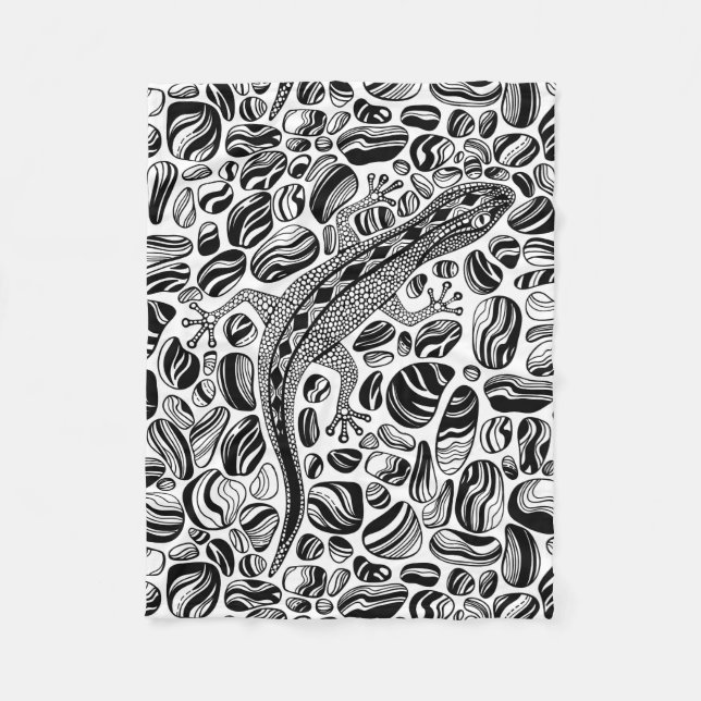 Gecko och småstarna fleecefilt (Framsidan)