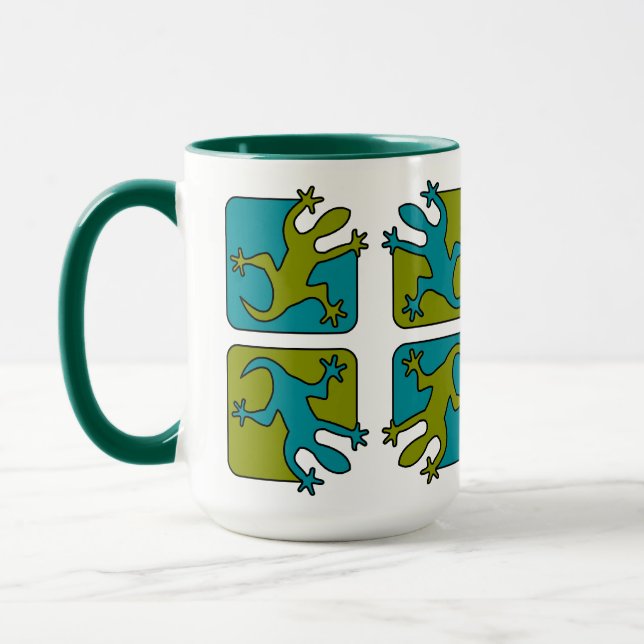 Gecko/ödla mugg - välj stil, färg (Vänster)