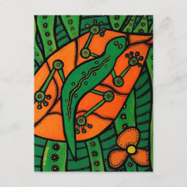 Gecko-Orange och -Grönt Vykort