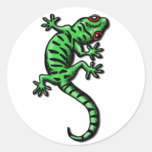 gecko runt klistermärke (Framsida)