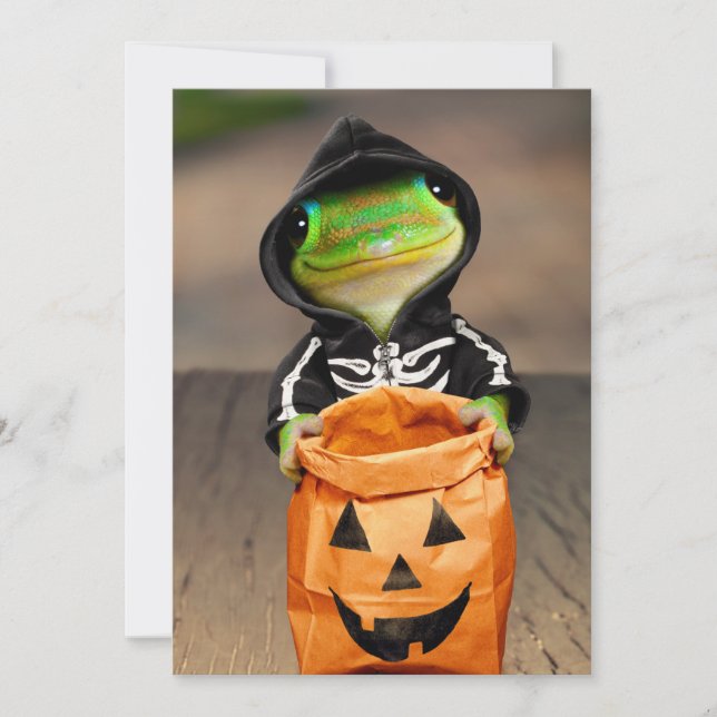 Gecko-skelett Inbjudningar (Framsida)