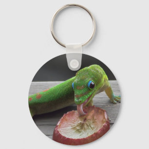 Gecko som äter druvor nyckelring