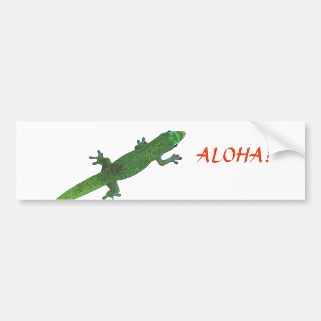 Gecko Tittar på "Aloha" Hälsning-stötfångare Bildekal (Framsidan)
