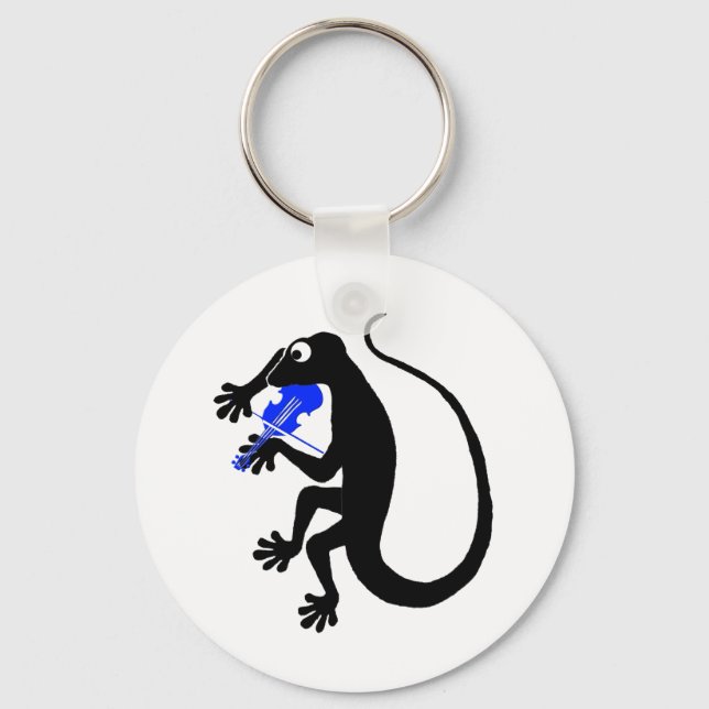 Gecko Violin Keychain Nyckelring (Framsida)