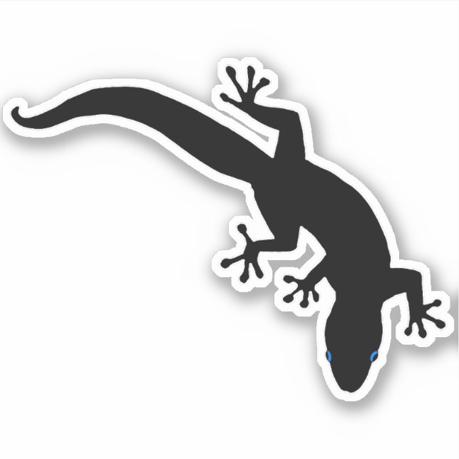 GECKO vit kontur Klistermärken (Framsida)