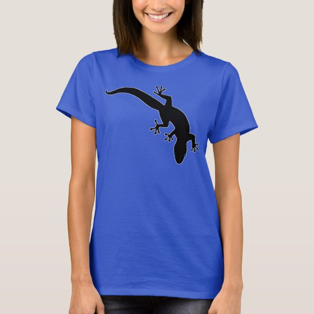 GECKO vit kontur T Shirt (Framsida)