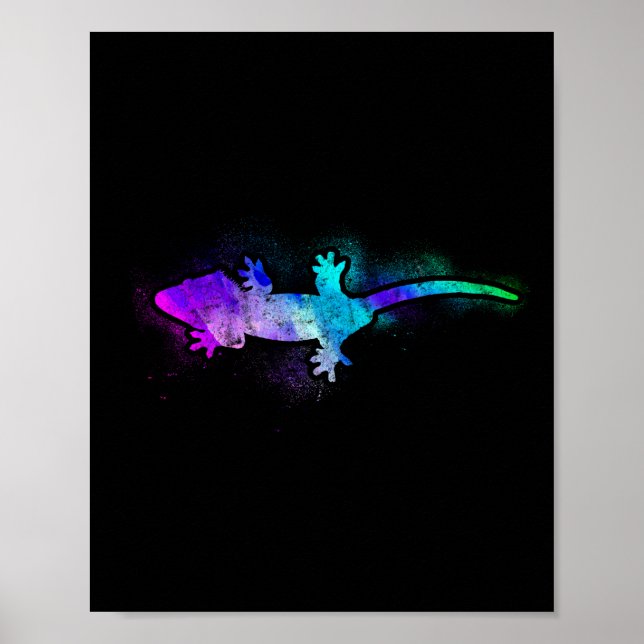 Gecko Watercolor Poster (Framsidan)
