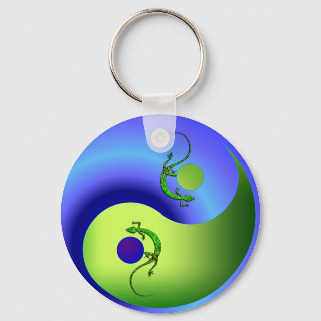 Gecko Yin Yang Nyckelring (Framsida)