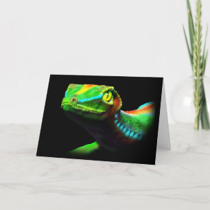 Geckoödlaregnbågen färgar hälsningkort kort