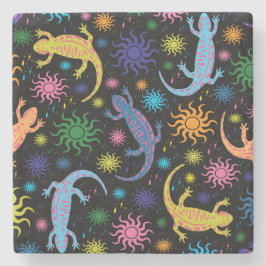 Geckoödlor som Mång--Färgas All över tryck Stenunderlägg