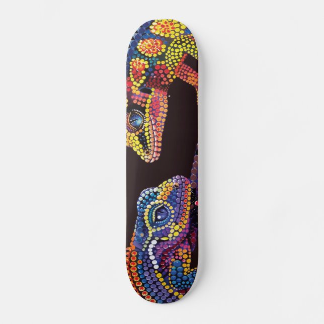 Geckos - Aboriginal Stil - Skateboard Deck (Framsida)