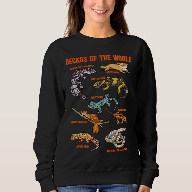 Geckos Animals of the World Crested Leopard Gecko  T Shirt (Framsida)