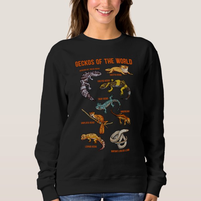 Geckos Animals of the World Crested Leopard Gecko  T Shirt (Framsida)