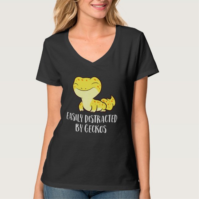 Geckos Cute Leopard Lizard Lo T Shirt (Framsida)