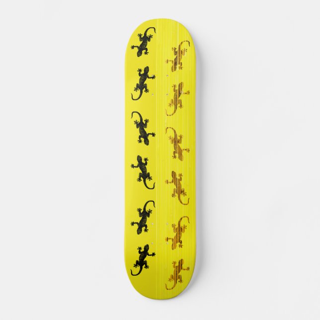 Geckos på Skateboard Bräda 21,5 Cm (Framsida)