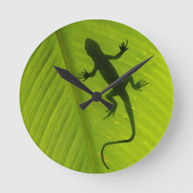 GeckoSilhouette Rund Klocka (Framsida)