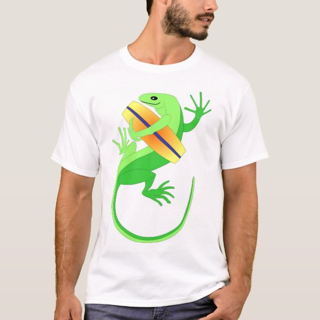 GeckoWakeboard surfa Tee Shirt (Framsida)