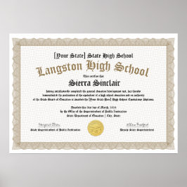 GED Allmänt gymnasiekompetensbevis kopia Poster