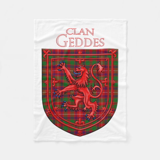 Geddes Tartan Scottish Play Lejon Rampant Fleecefilt (Framsidan)