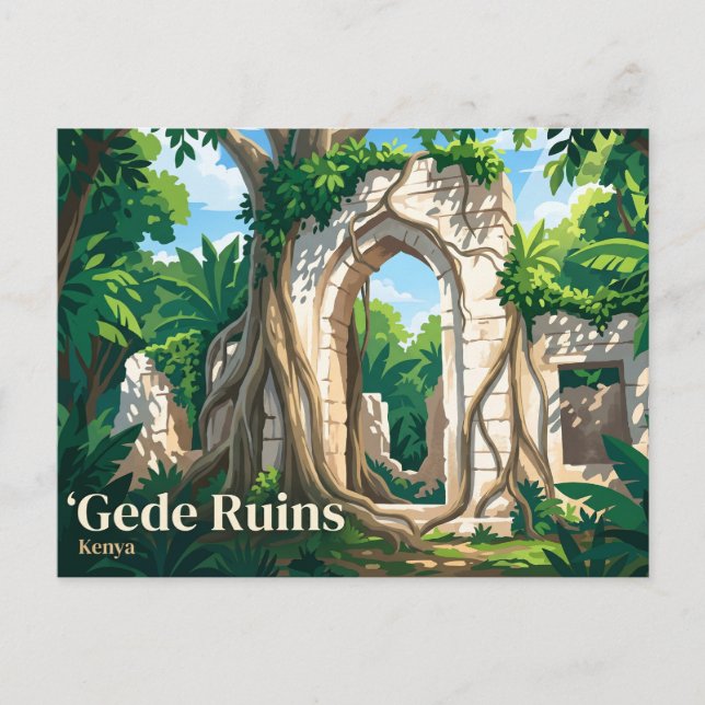 Gede ruiner Kenya Vykort (Framsida)