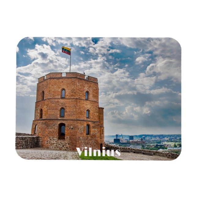 Gediminas torn i Vilnius, Litauen Magnet (Horisontell)