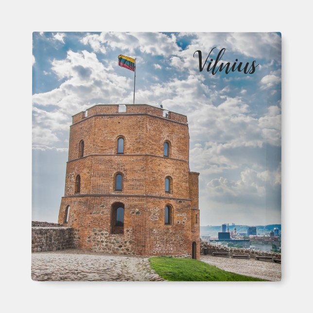 Gediminas torn i Vilnius, Litauen Magnet (Framsidan)