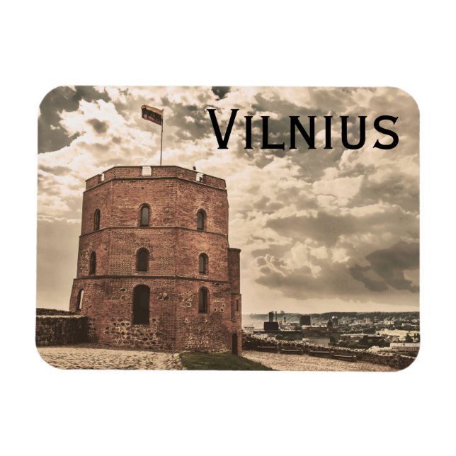 Gediminas torn i Vilnius Magnet (Horisontell)