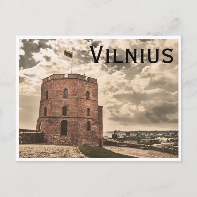 Gediminas torn i Vilnius Vykort (Framsida)