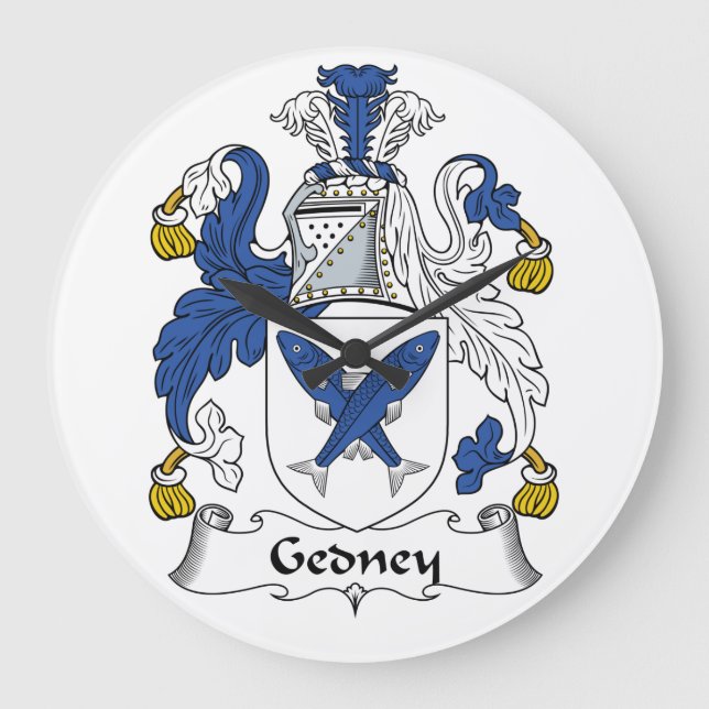 Gedney Family Crest Stor Klocka (Framsida)