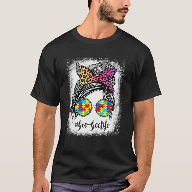 Gee-Gee Life Bleached Gee-Gee Life Rainbow Leopard T Shirt (Framsida)