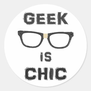Geek är Chic Runt Klistermärke