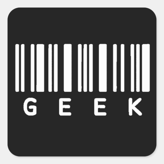 Geek Barcode Fyrkantigt Klistermärke (Framsida)