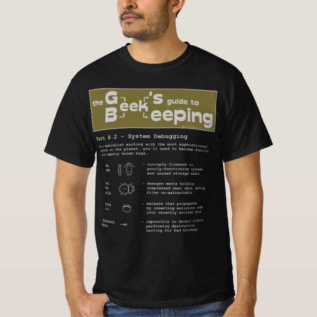 Geek Bieping (felsökning) - Svart T-shirt (Framsida)