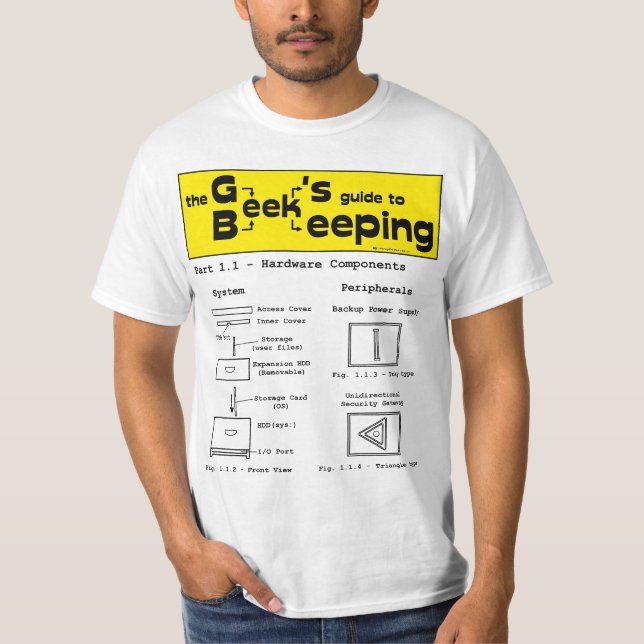 Geek Bieping (Maskinvara) - Vit T-shirt (Framsida)