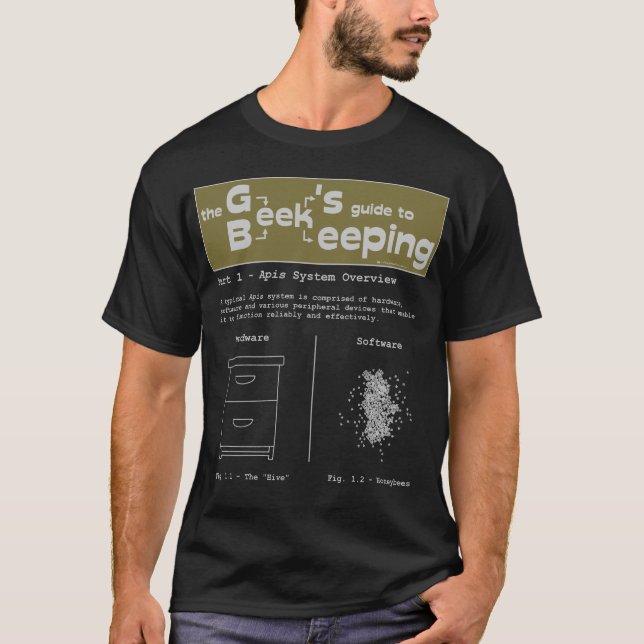 Geek Bieping (systemöversikt) - Svart T-shirt (Framsida)