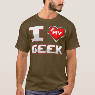 Geek Boyvän Girlvän I Kärlek mitt Geek-par T Shirt